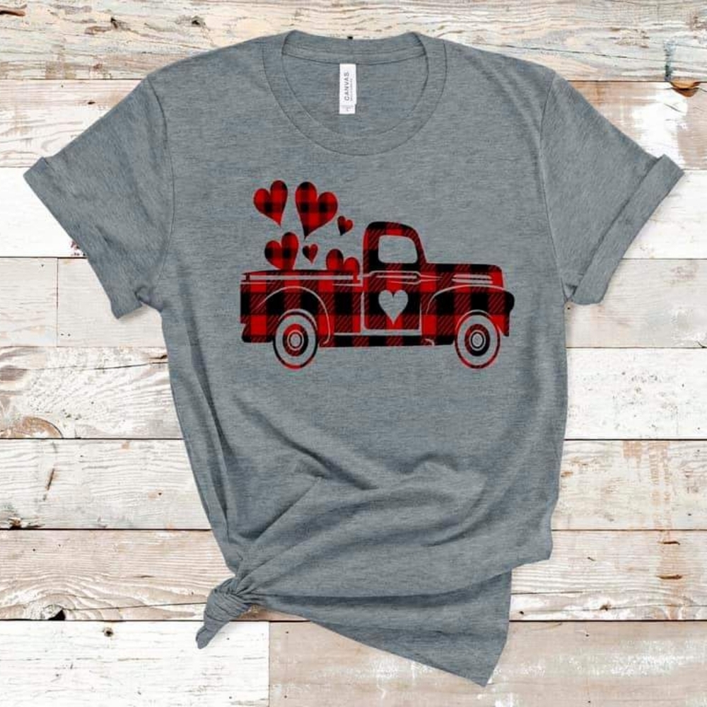 Plaid Valentine's Truck shirt